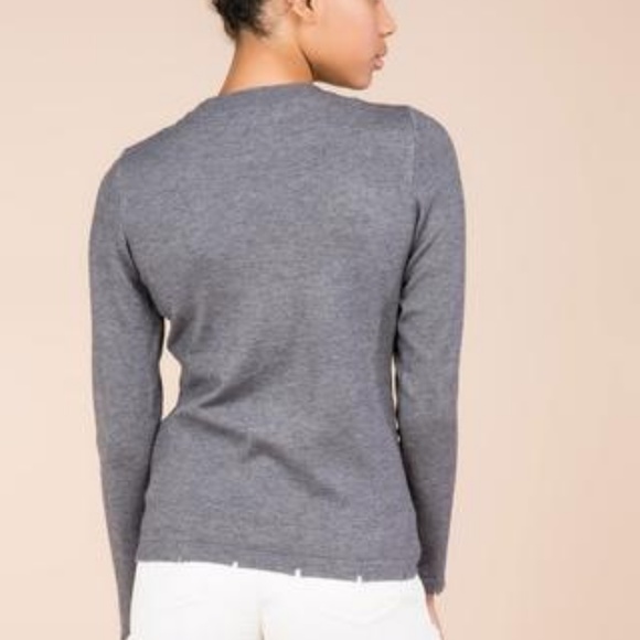 Pol long sleeve sweater in a bodycon fit in grey - Picture 3 of 3